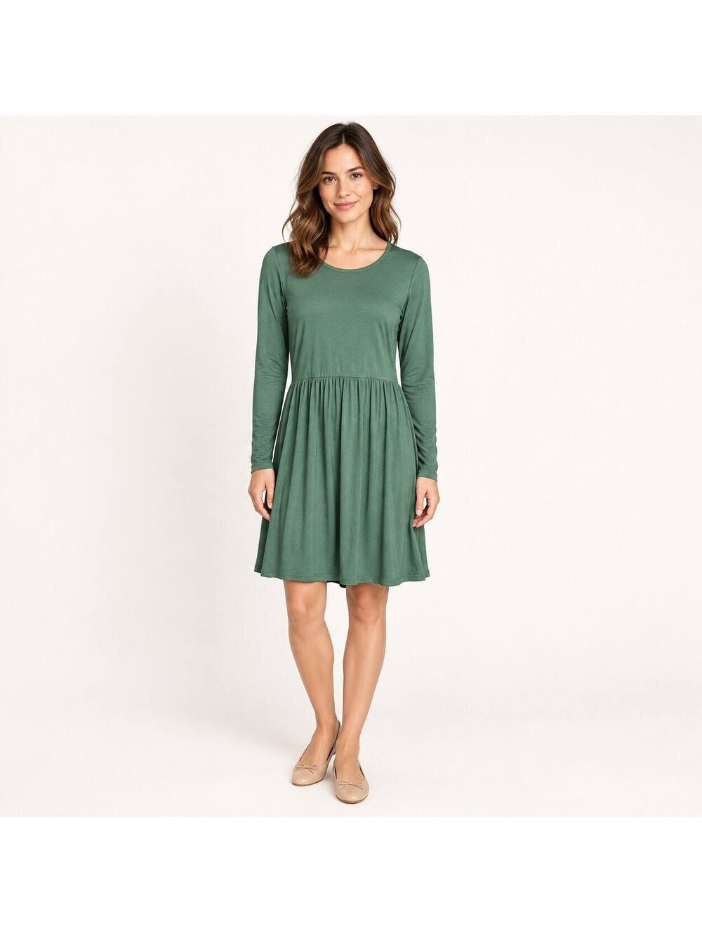 NWT Halara Long Sleeve Fit & Flare Mini Dress Verdant Green Size Medium